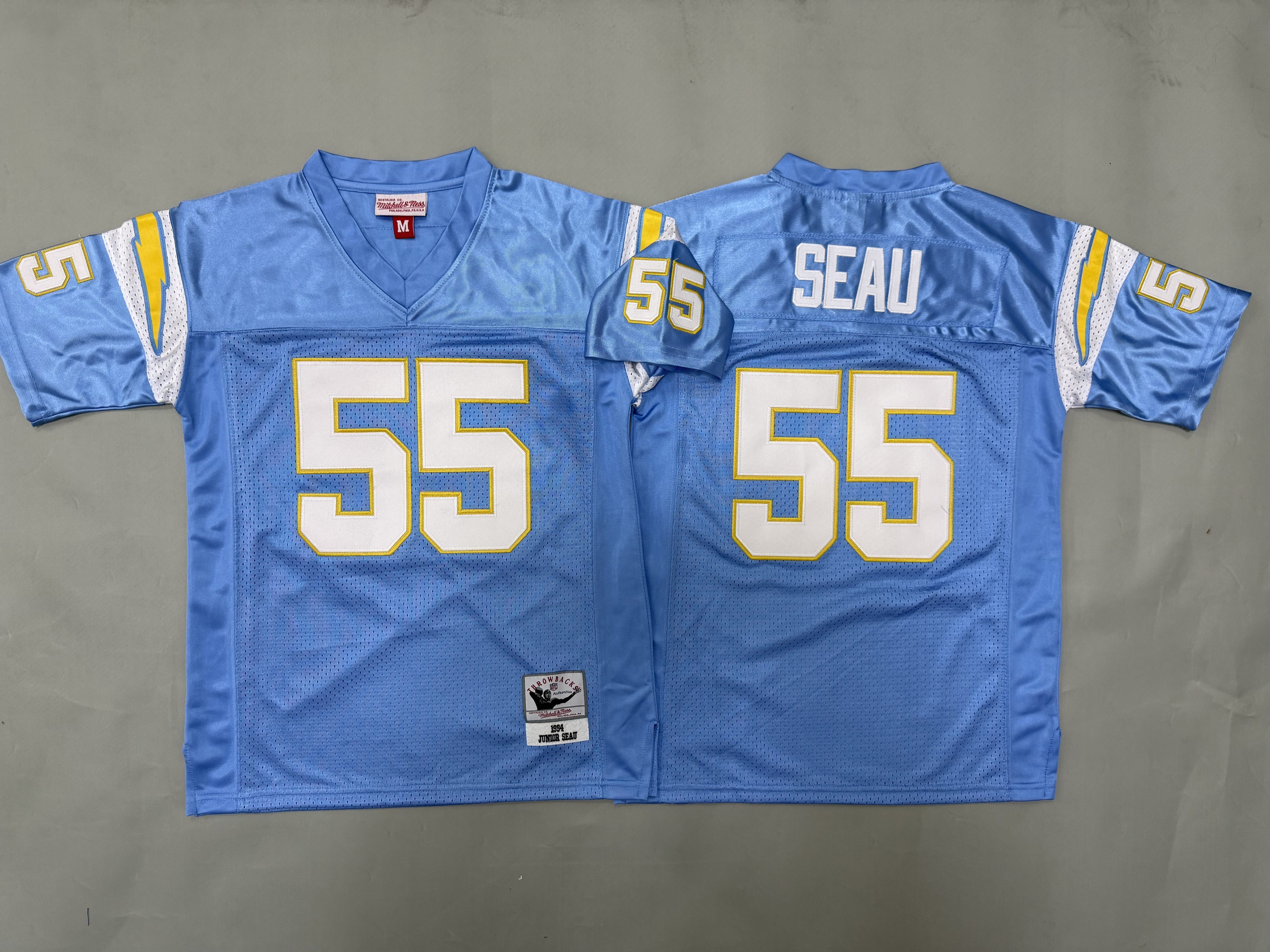 Youth 2026 Los Angeles Chargers #55 Seau Light Blue Throwback Limited NFL Jersey style 01